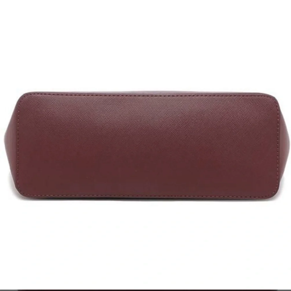 MICHAEL KORS Charlotte Large Leather Top-Zip Tote Dark Cherry NWT